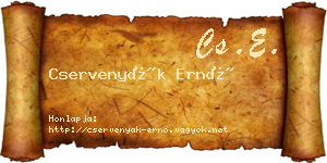Cservenyák Ernő névjegykártya